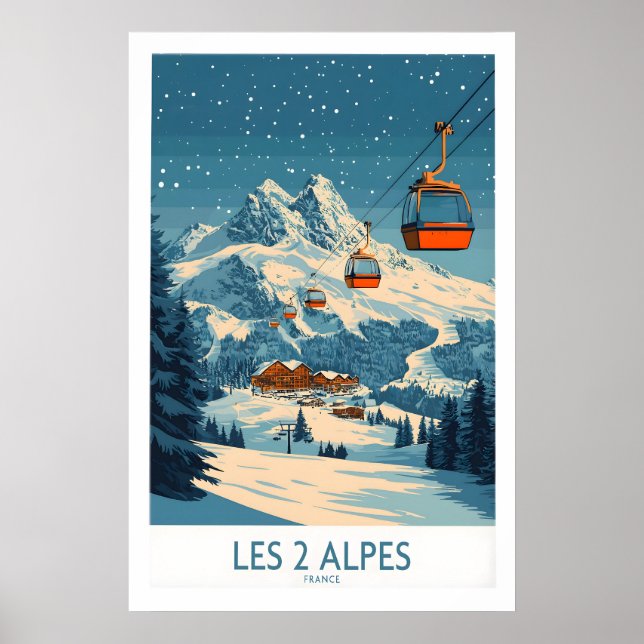 Póster Les 2 Alpes Ski Poster 1 (Frente)