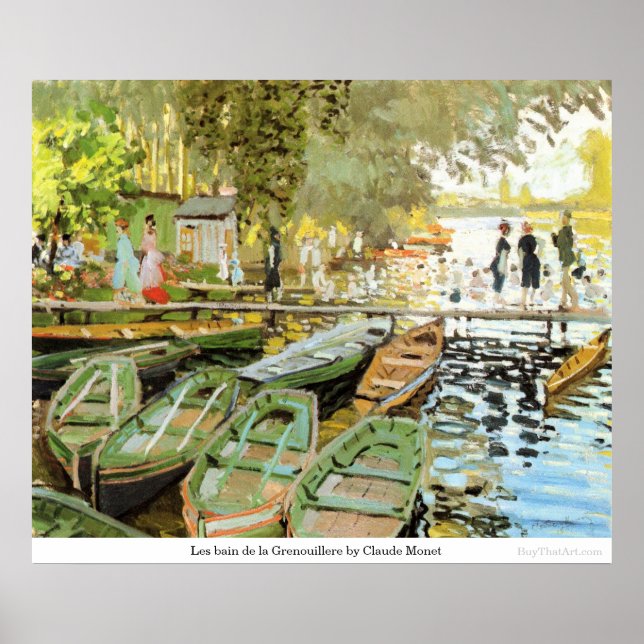 Póster Les bain de la Grenouillere por Claude Monet (Frente)