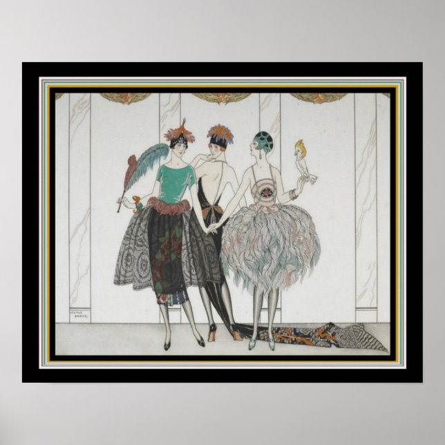 Póster "Les Belles Sauvagettes" Art Deco 16x20 (Frente)