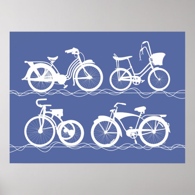 Póster Les Bicyclettes White Poster (Frente)
