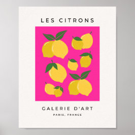 Póster Les Citrons 02 Retro Lemon Hot Pink