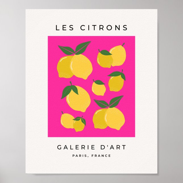 Póster Les Citrons 02 Retro Lemon Hot Pink (Frente)
