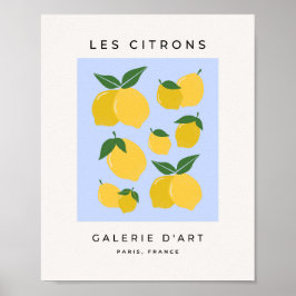 Póster Les Citrons 03 Retro Lemon Blue And Yellow