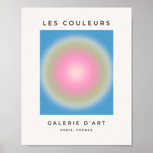 Póster Les Couleurs 02 Blue Vintage Gradient Aura
