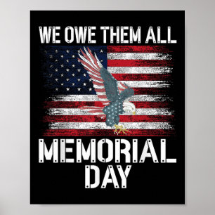Póster Les debemos todos Memorial Day de la bandera estad