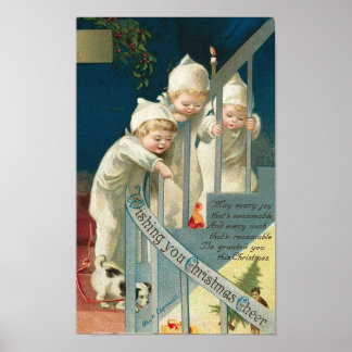 Póster Les deseo a sus Navidades saludar a sus hijos, per