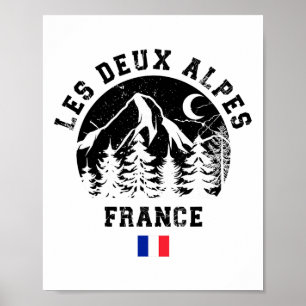 Póster Les Deux Alpes France Estación de esquí alpino