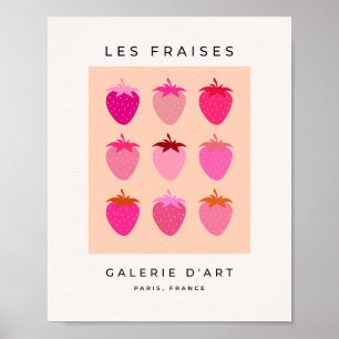 Póster Les Fraise 02 Fresas De Naranja Y Rosa