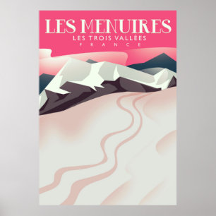 Póster Les Menuires, Les Trois Vallées, Francia esquí vin