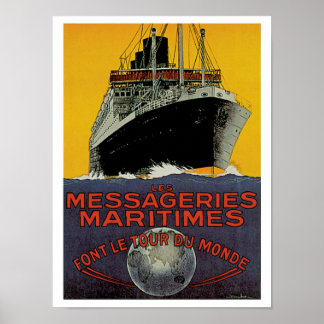 Póster Les Messageries Maritimes
