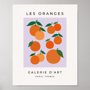 Póster Les Naranjas 02 Purple Retro Fruit Lilac