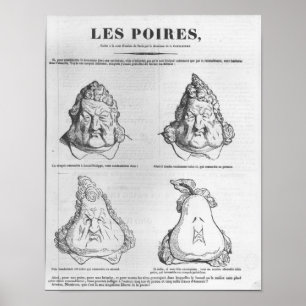 Póster Les Poires, caricatura de rey Louis-Felipe