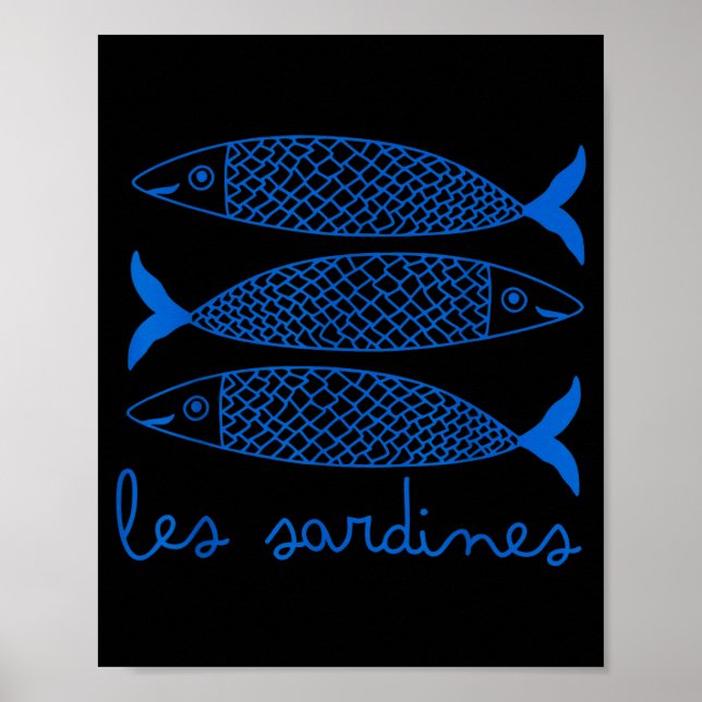 Póster Les Sardines Tinned Fish Retro Graphic For Men Wom (Frente)