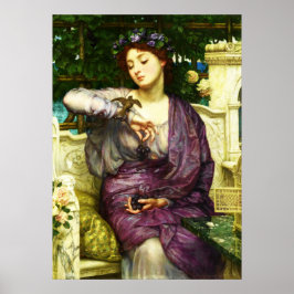 Póster Lesbia y su gorrión por Sir Edward John Poynter