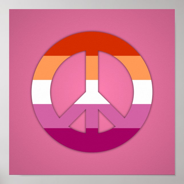 Póster Lesbian pride peace sign (Frente)