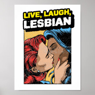 Póster Lesbiana de la risa en vivo