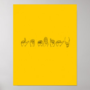 Póster Lesbiana en lenguaje de signos