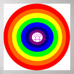 Póster Lesbianas rodean al Poster arcoiris