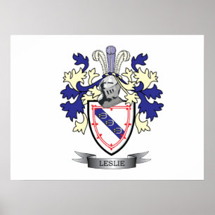 Póster Leslie Family Crest Coat of Arms