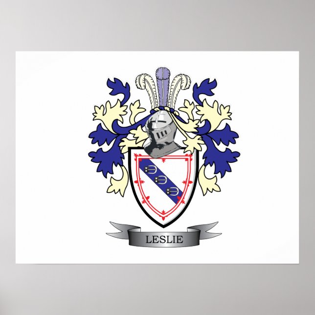 Póster Leslie Family Crest Coat of Arms (Frente)