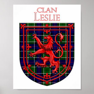 Póster Leslie Tartan Scottish Plaid Lion Rampant