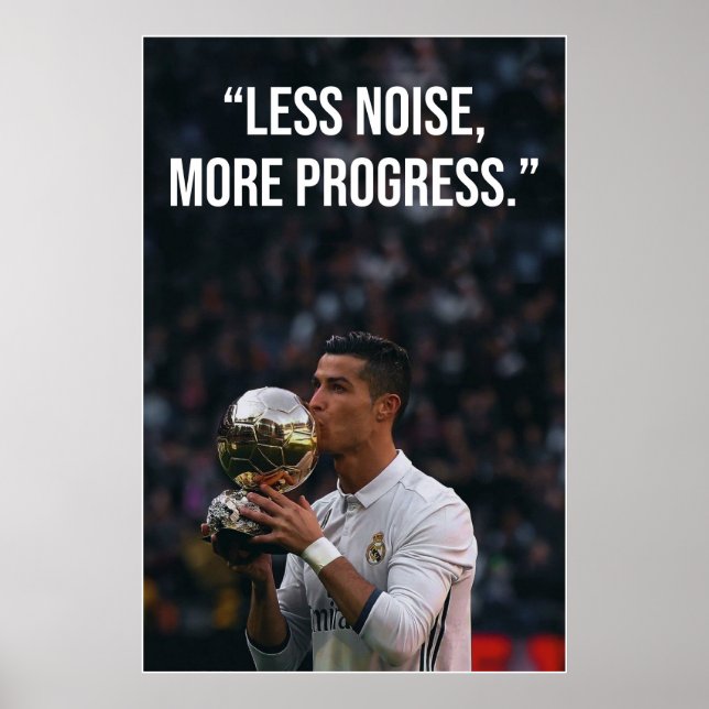 Póster Less Noise More Progress Motivation Poster (Frente)