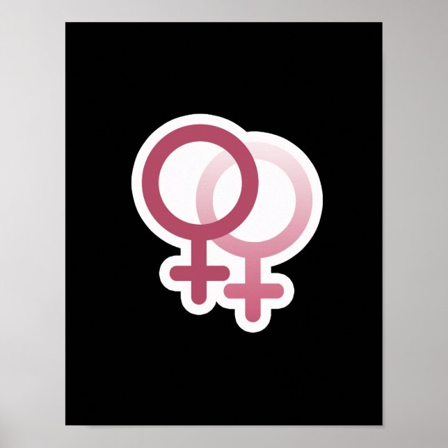 PÓSTER LESSBIAN LOVE SYMBOL PINK (Frente)