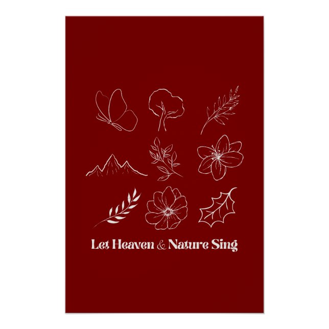 Póster Let Heaven and Nature Sing Floral Line Art (Anverso)
