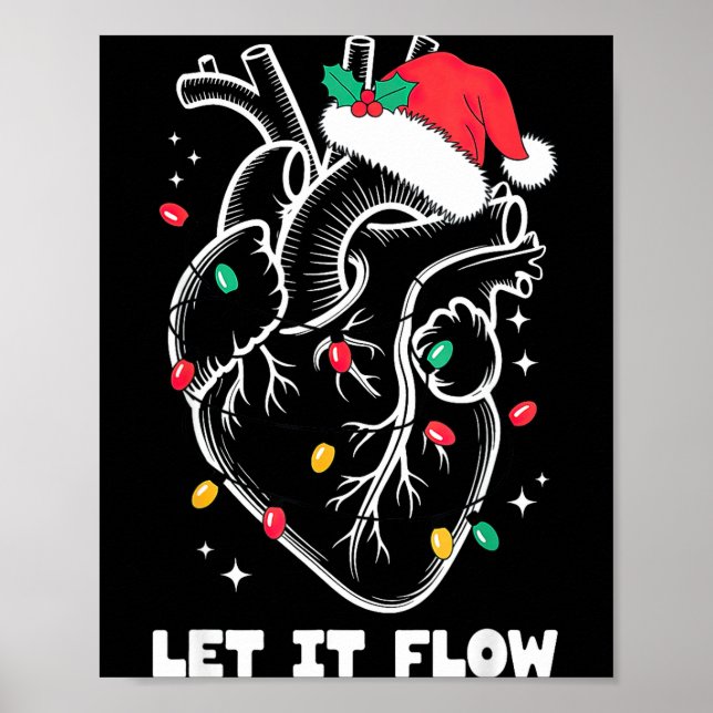 Póster Let It Flow Anatomy Heart Santa Xmas  (Frente)