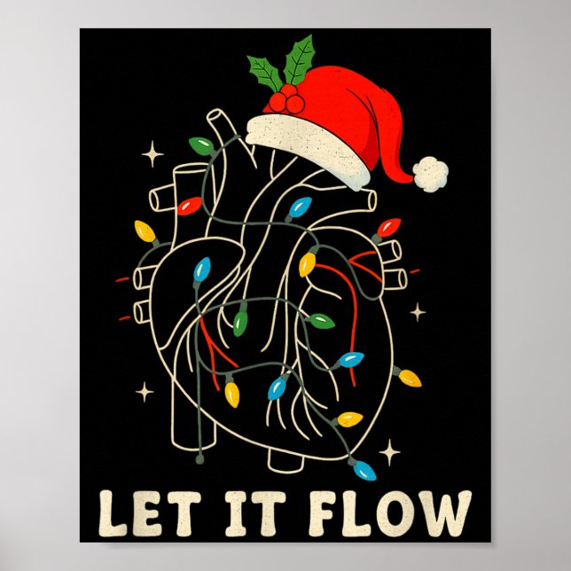 Póster Let It Flow Funny Anatomical Heart Christmas, Medi (Frente)
