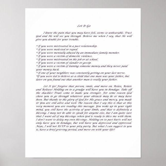 Póster Let It Go (Frente)