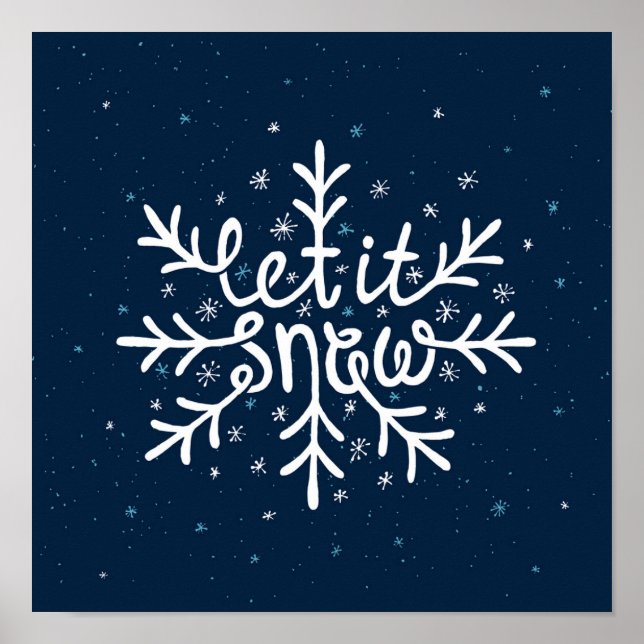 Póster Let It Snow Type Design (Frente)