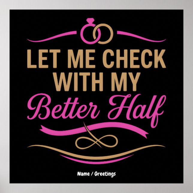Póster  Let Me Check With My Better Half Funny Couple  (Frente)