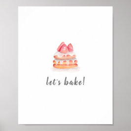 Póster LET S BAKE - poster de fresas