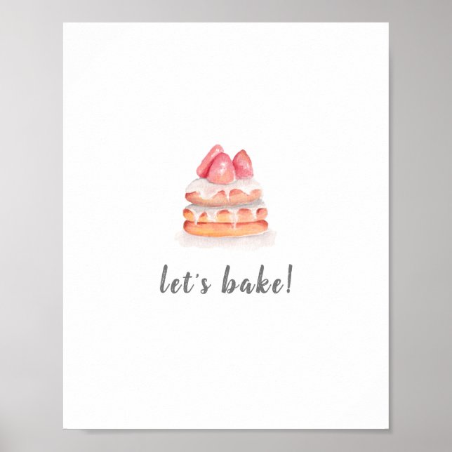 Póster LET S BAKE - poster de fresas (Frente)