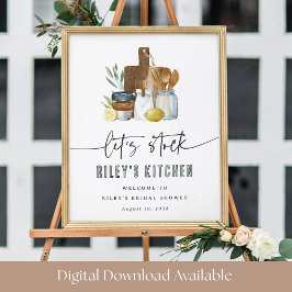 Póster Let’s Stock the Kitchen Bridal Shower Bienvenida S