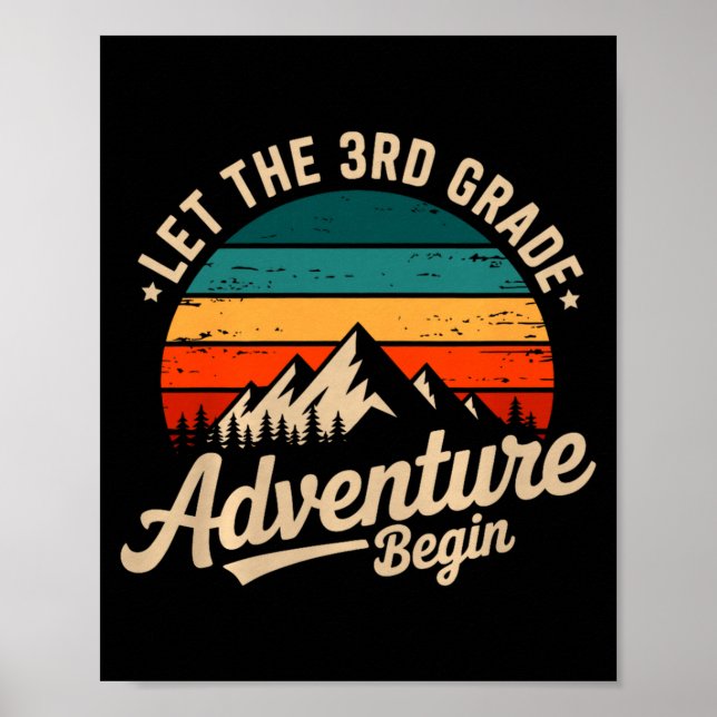 Póster Let The 3rd Grade Adventure Begin Retro First Day  (Frente)