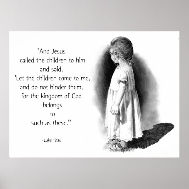 PÓSTER LET THE CHILDREN COME: JESUS: PENCIL ART (Frente)