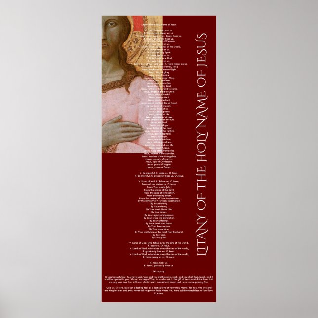 Póster letanía del santo nombre de Jesús (Frente)