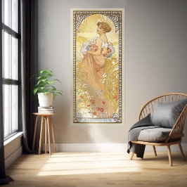 Póster L'Eté Season Art Nouveau Alphonse Mucha