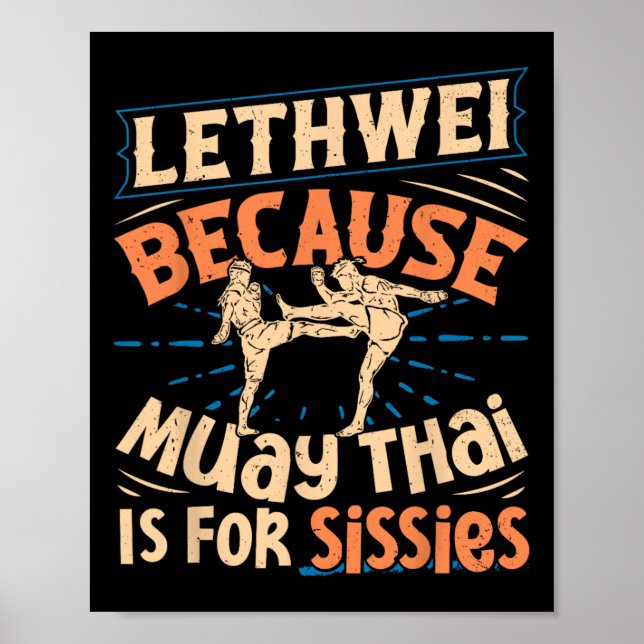 Póster Lethwei entrenando a Myanmar combatiendo el boxeo  (Frente)