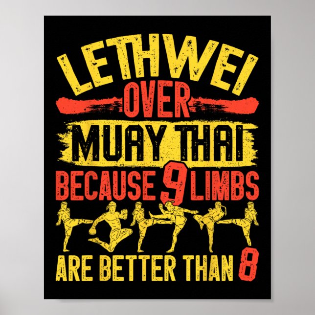 Póster Lethwei Instructor Art Of 9 Limbs Boxing Birmano M (Frente)
