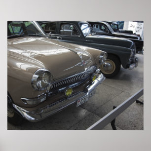 Póster Letonia, Riga, Museo del Motor de Riga, años 60