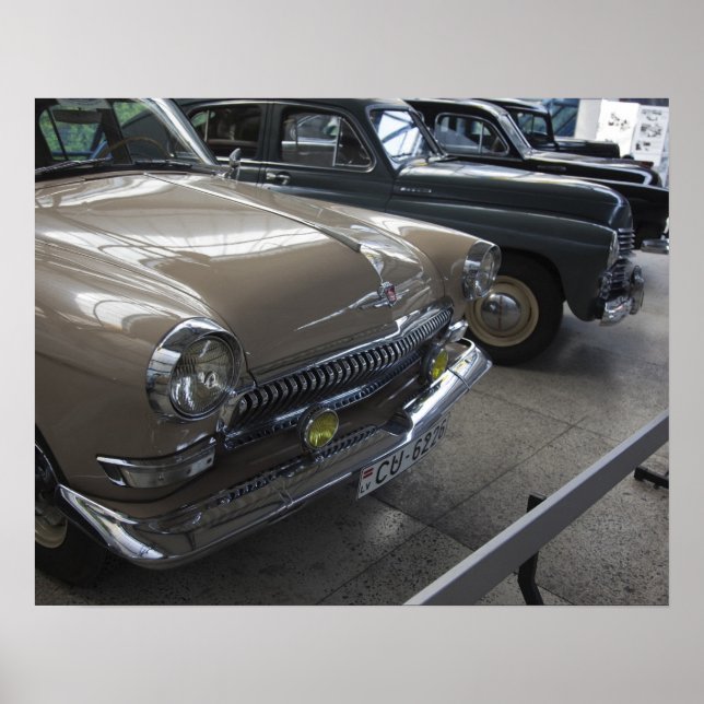 Póster Letonia, Riga, Museo del Motor de Riga, años 60 (Frente)