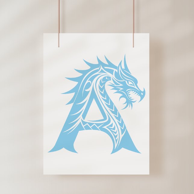 Póster Letra A de estilo dragón, alfabeto de dragón, mono (Subido por el creador)