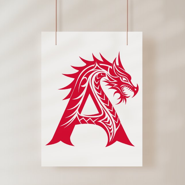 Póster Letra A de estilo dragón, alfabeto de dragón, mono (Subido por el creador)