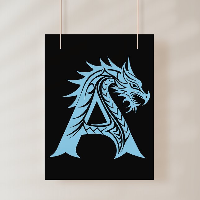 Póster Letra A de estilo dragón, alfabeto de dragón, mono (Subido por el creador)