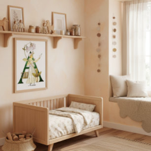 Póster Letra alfabeta vintage personalizada A