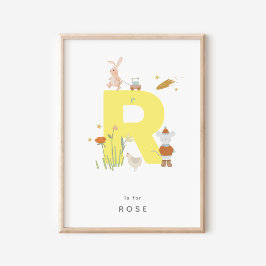 Póster Letra alfabética personalizada de guardería corta 