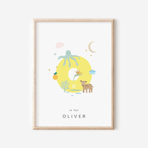 Póster Letra alfabética personalizada de guardería o Post